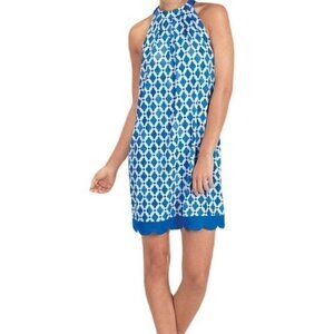 The Natalie Bow Tie dress in Blue Tile by Mud Pie Medium‎